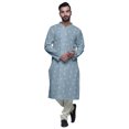 thumbnail image 4 of Atasi Kurta Pyjama de Fête pour Hommes Col Mandarin Manches Longues Kurta Pyjama Ethnique, 4 of 5