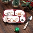 thumbnail image 2 of Holiday Time Cranberry Spice Kids Collection Bamboo Melamine Divided Serving Plate, 9.5 Inch, 2 of 5