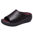thumbnail image 1 of IUJSOY Platform Wedge Slides Sandals for Women Open Toe Slip on Lightweight Wedges Sandals, 1 of 9