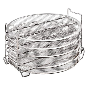 1 Ensemble Support de Déshydrateur à 5 Niveaux Grille de Friteuse à Air Chaud Support de Cuiseur Support en Acier Inoxydable Accessoires Compatibles avec Ninja Foodi Grill 6,5 Pintes et 8 Pintes (Couleur Assortie)