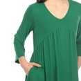 thumbnail image 4 of White Mark Tunique à Manches 3/4 pour Femmes, Taille Empire, Col en V, 4 of 6