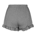 thumbnail image 4 of Womens Versatile Shorts Casual Pleated Hem Wide Leg Elastic Waist Drawstring Short Solid Color Loose Comfy Pants, 4 of 6
