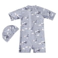 thumbnail image 3 of Toddler Girl Rash Guard Swimwear Flower Graphic Printed Long Sleeve Sun Protection Girls Athletic Bathing Suits 2-3 Years, 3 of 8
