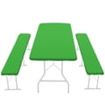 thumbnail image 2 of EGNMCR Housse de Table de Camping et de Randonnée Pique-Nique et Nappe Ajustée, Ensemble de 3 Pcs, Nappe en Tissu Oxford Essuyable avec Dos Élastique pour la Maison Intérieur Poche Anti-Poussière, 2 of 6