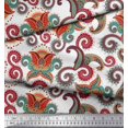 thumbnail image 2 of Soimoi Brown Velvet Fabric Leaves & Floral Check Decor Fabric Printed Yard 58 Inch Wide, 2 of 3