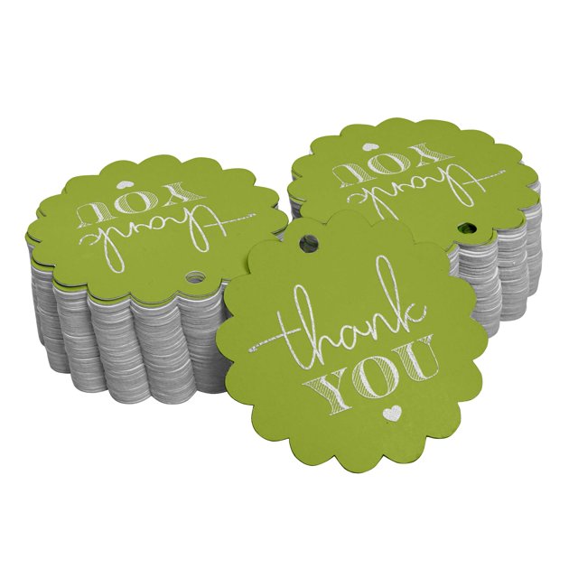 Inkdotpot Étiquettes Suspendues en Papier Aluminium Argenté Merci pour Douche Nuptiale Étiquettes de Faveur 100 Pcs