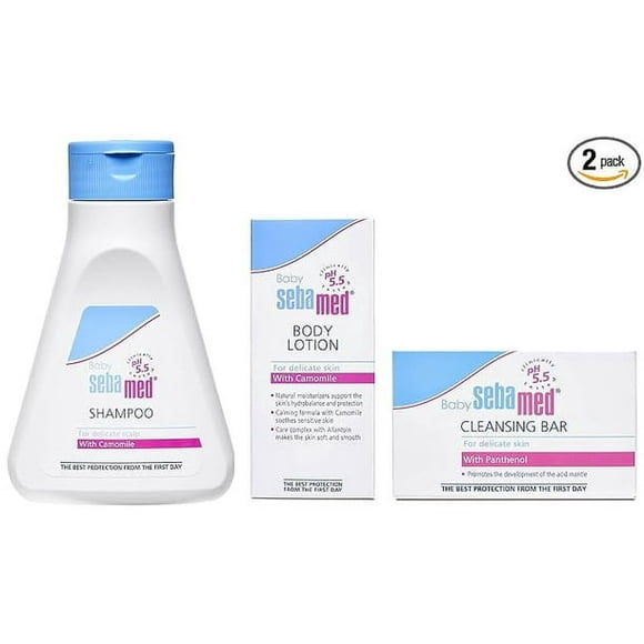 SebaMed Baby (Children) Shampoo 150ml & Baby Cleansing Bar - 100 g & Baby Lotion, 100ml Combo