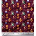 thumbnail image 1 of Soimoi Cotton Poplin Fabric Leaves,Musical Instruments & Animals Kids Decor Fabric Printed Yard 42 Inch Wide, 1 of 3