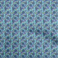 thumbnail image 1 of oneOone Cotton Cambric Turquoise Blue Fabric Kalamkari Craft Projects Decor Fabric Printed By The Yard 42 Inch Wide, 1 of 5