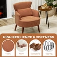 thumbnail image 4 of HOMCOM Upholstered Accent Chair with Wood Legs for Living Room, Orange, 4 of 10