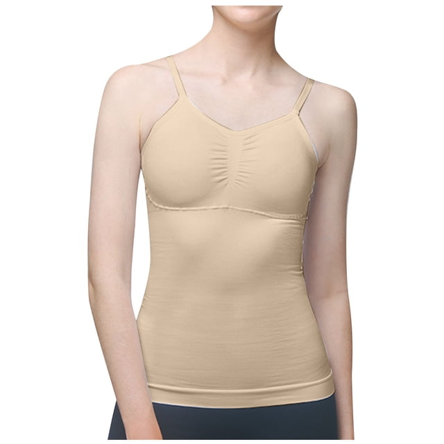 Weiqiqre Hauts, T-Shirts et Chemisiers pour Filles, Débardeur Sans Coutures pour Femmes à Couleur Unie, Gainant et Gainant pour le Ventre, à Bretelles et Col Rond