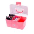 thumbnail image 1 of Art Craft 2 Layer Storage Case Box Makeup Plastic Portable Collection New Blue S  27*17*17cm, 1 of 8