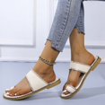 thumbnail image 4 of Women 2022 Casual Adjustable Hook Loop Sandals Summer Open Toe Slides Sandals Flat Sandal, 4 of 5