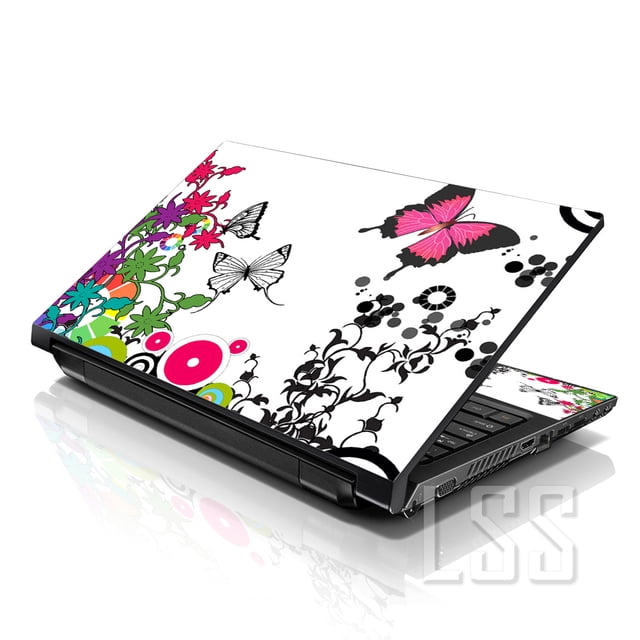 LSS Laptop Skin Sticker Forest Butterflies Pattern Fits 17" to 19" Laptops