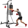thumbnail image 1 of Gymax Heavy Duty Boxing Punching Stand W/Heavy Bag & Speed Bag Sandbag Rack Home Gym, 1 of 10