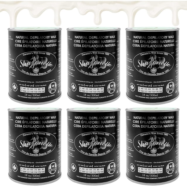 Sharonelle Soft Wax All Purpose Natural Depilatory Canned Wax (6 pcs, Cream)