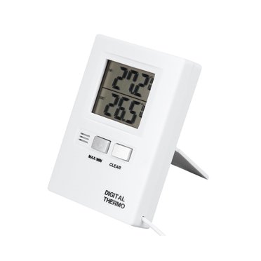 Milisten Thermomètre Numérique Mural Intérieur Extérieur avec Affichage de la Température Thermographe - Sans Pile (Blanc)