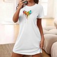 thumbnail image 1 of Mefallenssiah Chemise de Nuit Courte Surdimensionnée pour Femmes Mode Imprimé Poitrine Manches Courtes, 1 of 7