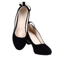 thumbnail image 2 of Suede Block Heel Pumps with Ankle Strap, Classic Style Shoe for Weddings, Parties, and Everyday Wear, 2 of 7