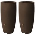 thumbnail image 1 of Algreen Athena 80 gal Rain Water Collection Drum Barrel, Brown (2 Pack), 1 of 9