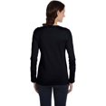 thumbnail image 3 of Bella Canvas Womens Jersey Long Sleeve Tee, L, Black, 3 of 4