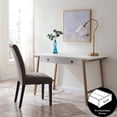 thumbnail image 3 of Pemberly Row Desk with Drop Front Keyboard Drawer in White/Gold, 3 of 8