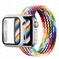 thumbnail image 1 of ALMNVO Apple Watch Band 42mm Screen Protector Case Braided Solo Loop Strap with Protective Case, Stretchy Wristband Elastic Nylon Strap Bracelet for iWatch Series 3 2 1,Rainbow, 1 of 6