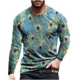 thumbnail image 1 of RKSTN Chemises pour Hommes Manches Courtes Manches Longues Imprimé Col Rond Chandail T-Shirt Blouse Chemises Hawaïennes pour Hommes, 1 of 3