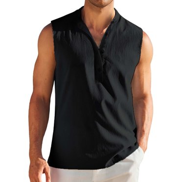 Ketyyh-chn99 Débardeurs pour Hommes 2024 Confort Doux Maillot de Corps pour Hommes et Grands Hommes T-Shirt à Manches Courtes Col Rond Noir,2TG