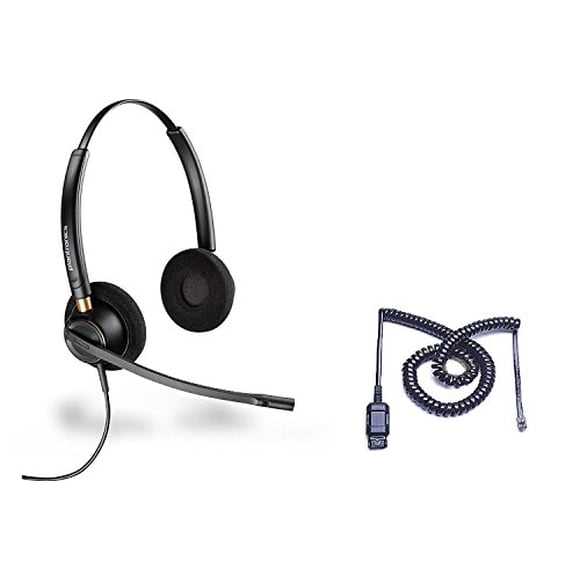 Cisco Certified Plantronics HW520 EncorePro 520 Noise Canceling Direct Connect Compatible Headset Bundle
