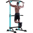 thumbnail image 2 of SOGES Height Adjustable Power Tower Dip Stands Pull up Bar Strength Training for Home Gym Blue, 2 of 7