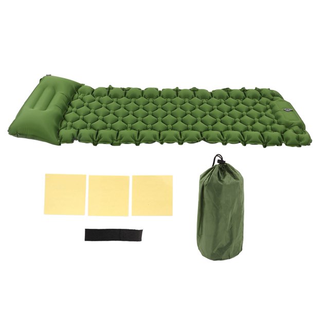 Inflatable Sleeping Mat, Camping Sleeping Pad Tear Resistant For Outdoor Olive Green