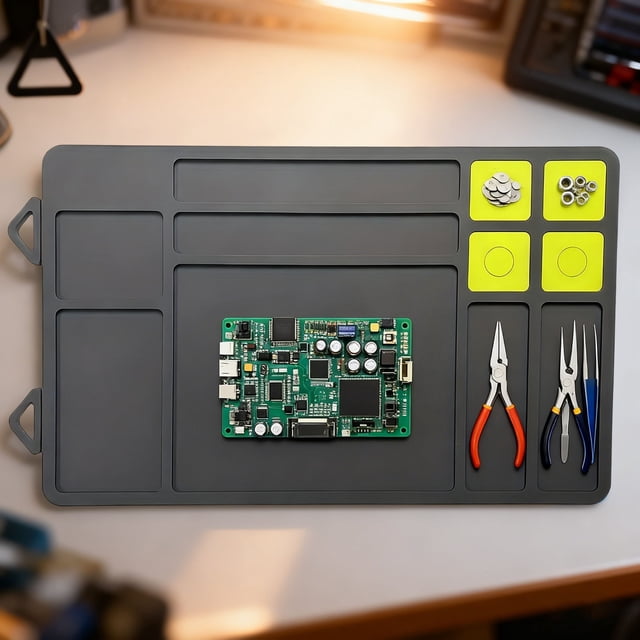 Tool Mat Flexible Steel Sheet for Precision Workbench Organizer with Strong Hold Tray for Screws and Workshop