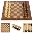 thumbnail image 1 of Wooden Chess Set, 3 in 1, Portable Wooden Chess Board, Chess Board Set Foldable, Chess Set For Party Family Activities, Chess Game, Chess Chess Board, 1 of 4