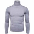 thumbnail image 2 of IROINNID Men's Turtleneck Long Sleeve Jumper Mid-Length Solid Color Knit Pullover Trim Base Sweater Blouse, 2 of 8