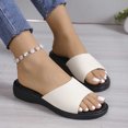 thumbnail image 1 of LSLJS Womens Flat Sandals Women's Foreign Trade Plus-size Casual Wedge-shaped Solid Color Fish Mouth Slippers, 1 of 7