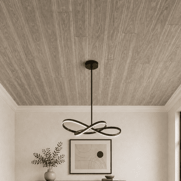 Rustic Timber Wood Look Foam Glue Up Ceiling Planks to Cover Popcorn Ceiling, Pack of 24 (covers 43sq.ft)