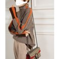 thumbnail image 4 of Spring and Winter Design Sense Lazy Loose Contrast Color Sleeves Full Imitation Wool Turtleneck Sweater Women's Spring and Winter, 4 of 5