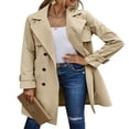 thumbnail image 4 of Veste pour Femmes à Manches Longues Trench-Coat à Double Boutonnage Ceinturé, 4 of 6