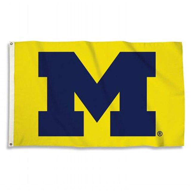 BSI Products 95803 NCAA Michigan Wolverines Flag with Grommets - 3 x 5 ft.