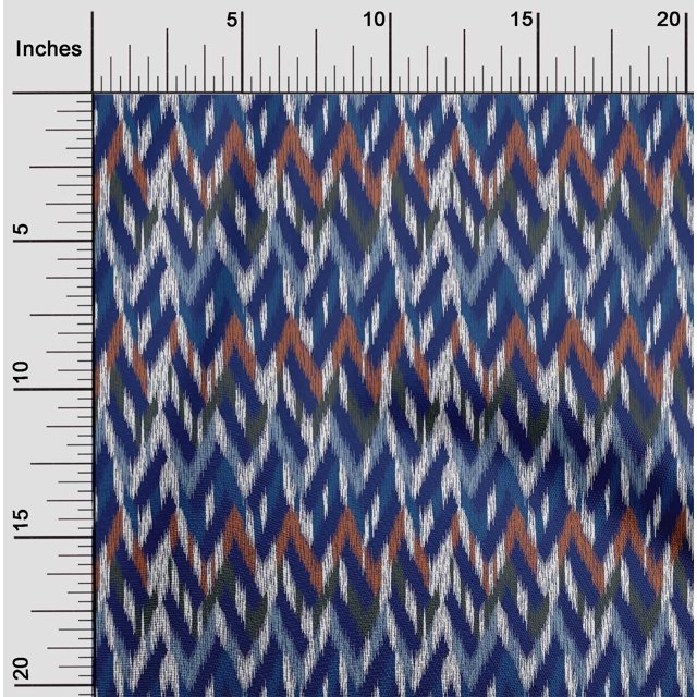 oneOone Cotton Silk Fabric Chevron Ikat Decor Fabric Printed BTY 42 Inch Wide