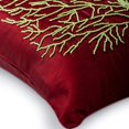 thumbnail image 2 of Housses de Coussin Décoratif, Housses de Coussin Rouges 18x18 Pouces (45x45 cm), Housse de Coussins Rouges de Designer, Taies d'Oreiller Carrées en Soie, Housse de Coussins Vert Arbre Perlé, Floral Contemporain - Arbre de Joie, 2 of 3