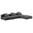 thumbnail image 3 of Modway Solace Sectionnel Modulaire 4 Pcs en Tissu Rembourré, Couleur Charbon, 3 of 11
