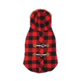 thumbnail image 3 of Holiday Time Dog Clothes: Hooded Jacket for Fall & Winter, Red & Black Buffalo Plaid, Size XS-XL, 3 of 8