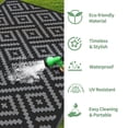 thumbnail image 2 of DEORAB Outdoor Rug Reversible 9x12' Patio Rug,Clearance Outside Plastic Waterproof Mat,Fordable Floor Rug for Patio, Camping, RV, Deck, Porch, Balcony, Backyard, black&grey, 2 of 5