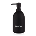 thumbnail image 1 of Bouclair Black Ceramic Soap Dispenser with Typography, 1 of 3