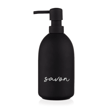Bouclair Black Ceramic Soap Dispenser with Typography