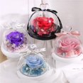 thumbnail image 3 of facefd Preserved Flower Rose Never Withered Roses Handmade Fresh Flower Cover for Valentine's Day Anniversary Birthday Blue, 3 of 4