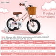 thumbnail image 3 of Costway Vélo de 12 Pouces avec Guidon et Selle Réglables en Hauteur, Panier, Sonnette, Roues Stabilisatrices, Rose, 3 of 10