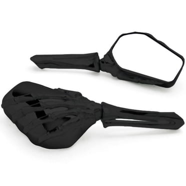 Krator Custom Black Motorcycle Skeleton Bone Mirrors Compatible with Kawasaki EN Vulcan 450 500 LTD